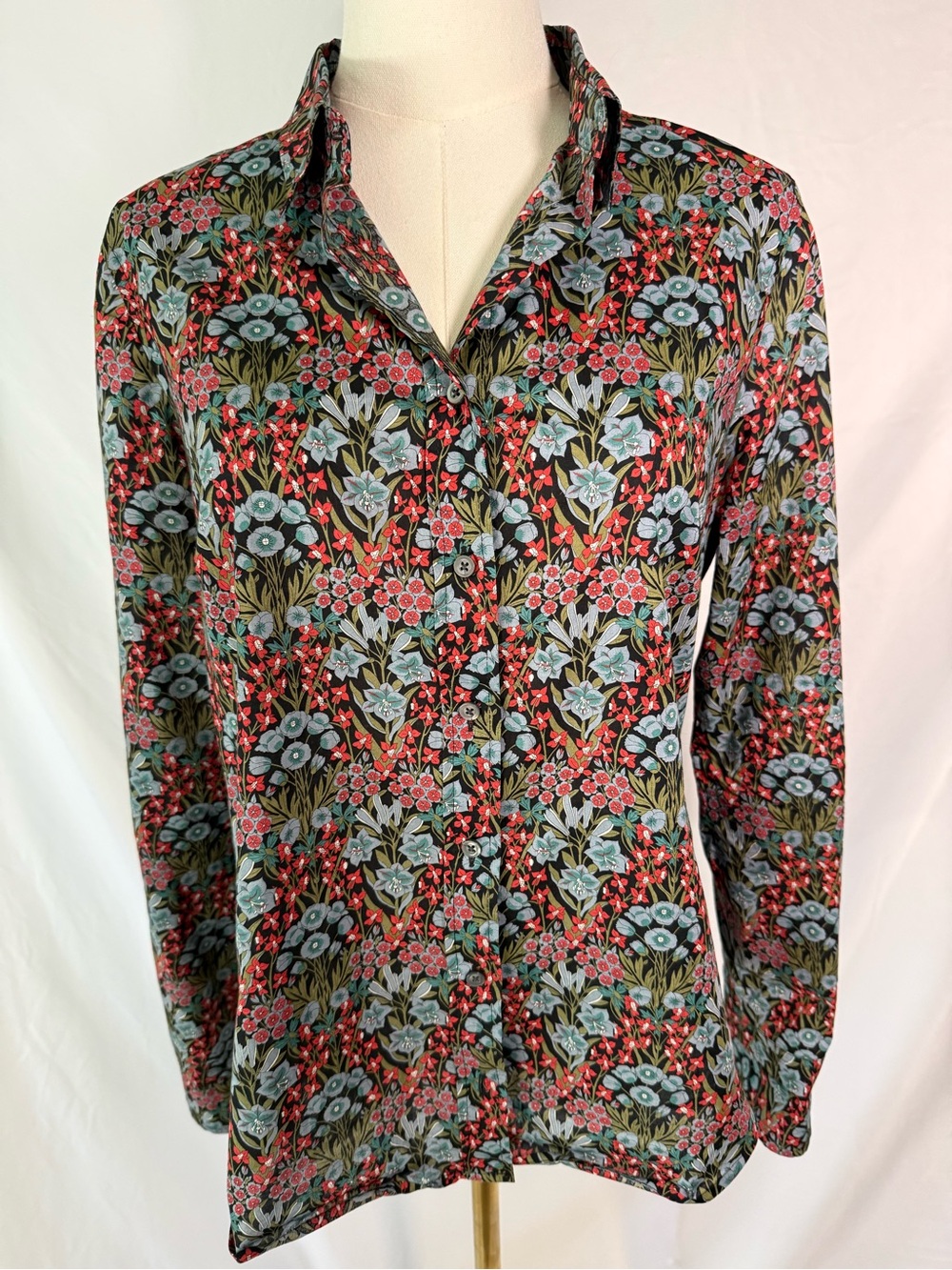 J.Crew Liberty London Perfect Shirt Primrose Floral Button Down Size 10 AB961